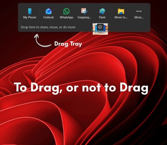 Windows 11 Drag tray is being removed