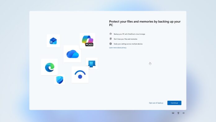 Windows 11 OneDrive backup opt out