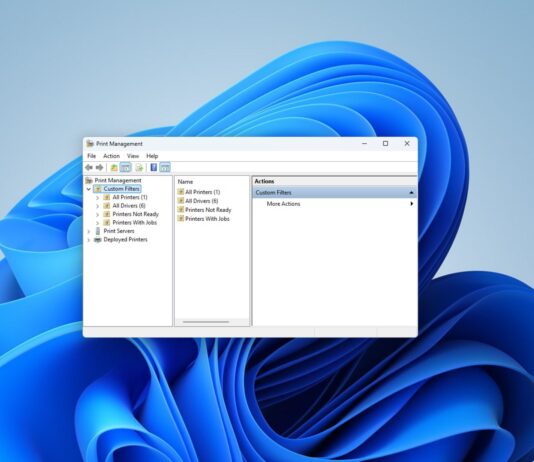 Windows 11's new WinUI 3-based Print Management app replacing the legacy MMC printer admin tool