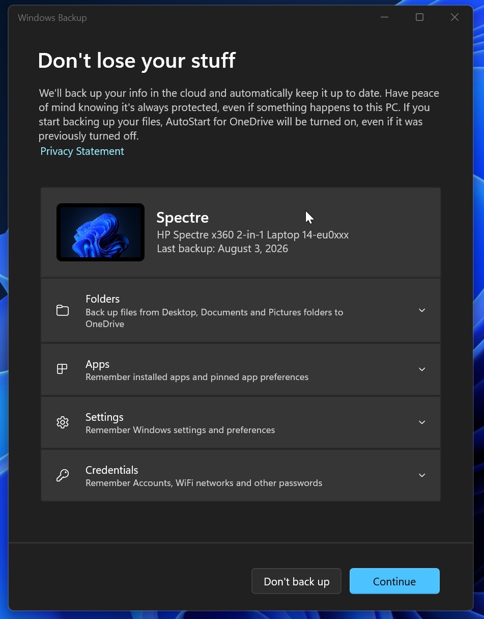 Windows Backup app