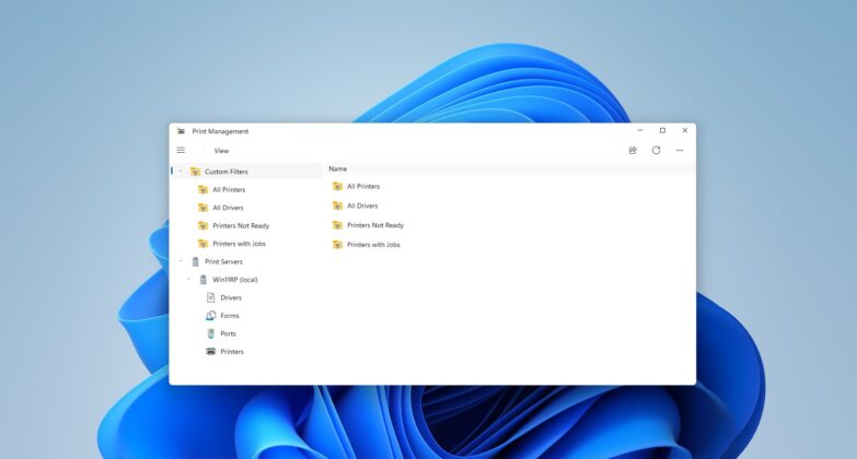new WinUI-based Print Management tool