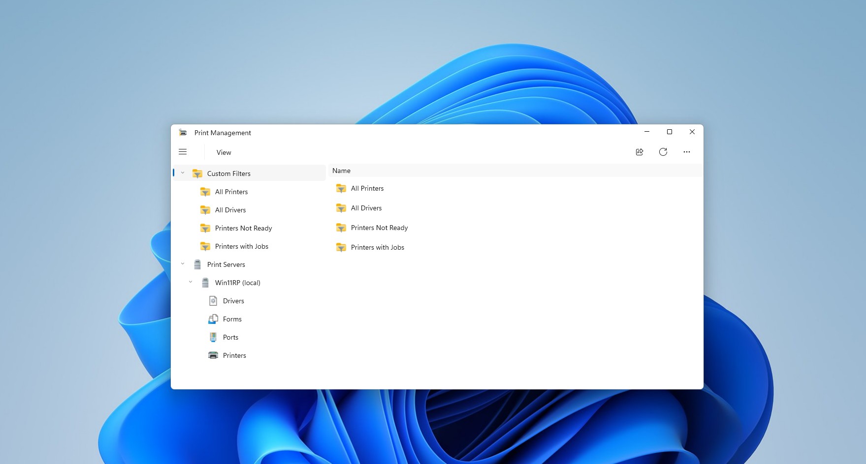 new WinUI-based Print Management tool