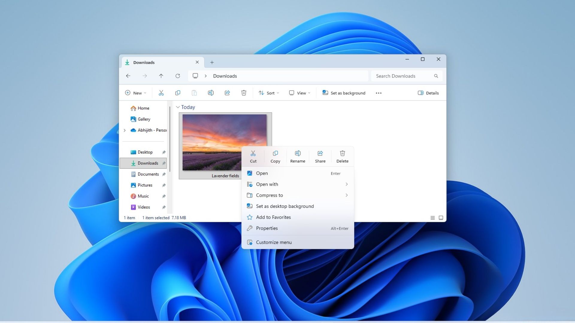 new Windows 11 right-click menu