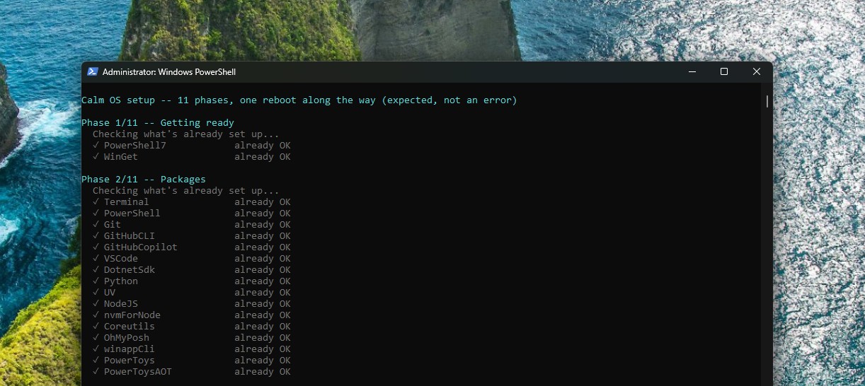 All packages that are installed with Windows Developer Config