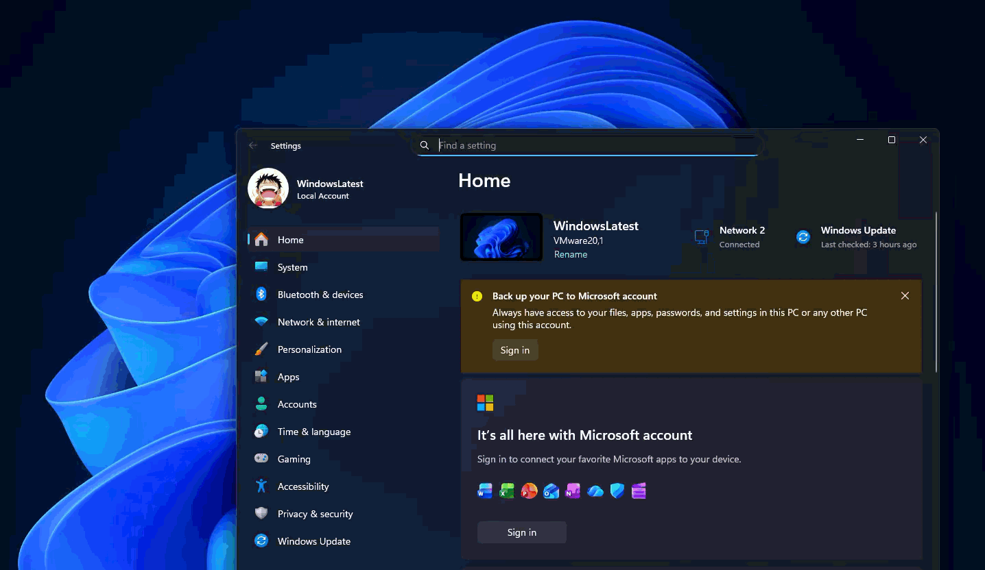 Animated Profile picture in Windows 11 Settings