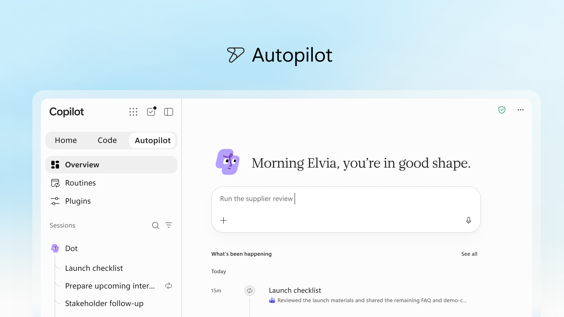 Autopilot in the new Copilot app