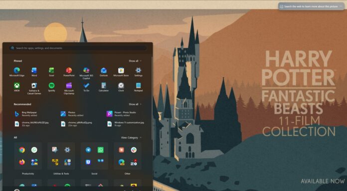 Bing showing Harry Potter ad on Windows 11