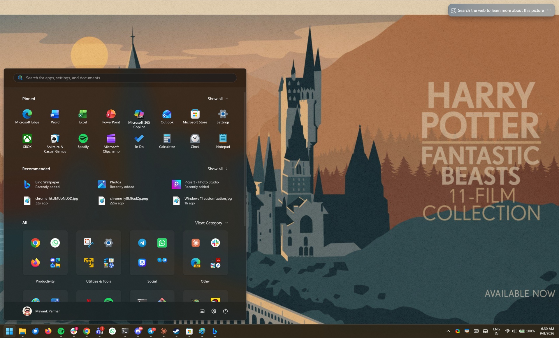 Bing showing Harry Potter ad on Windows 11