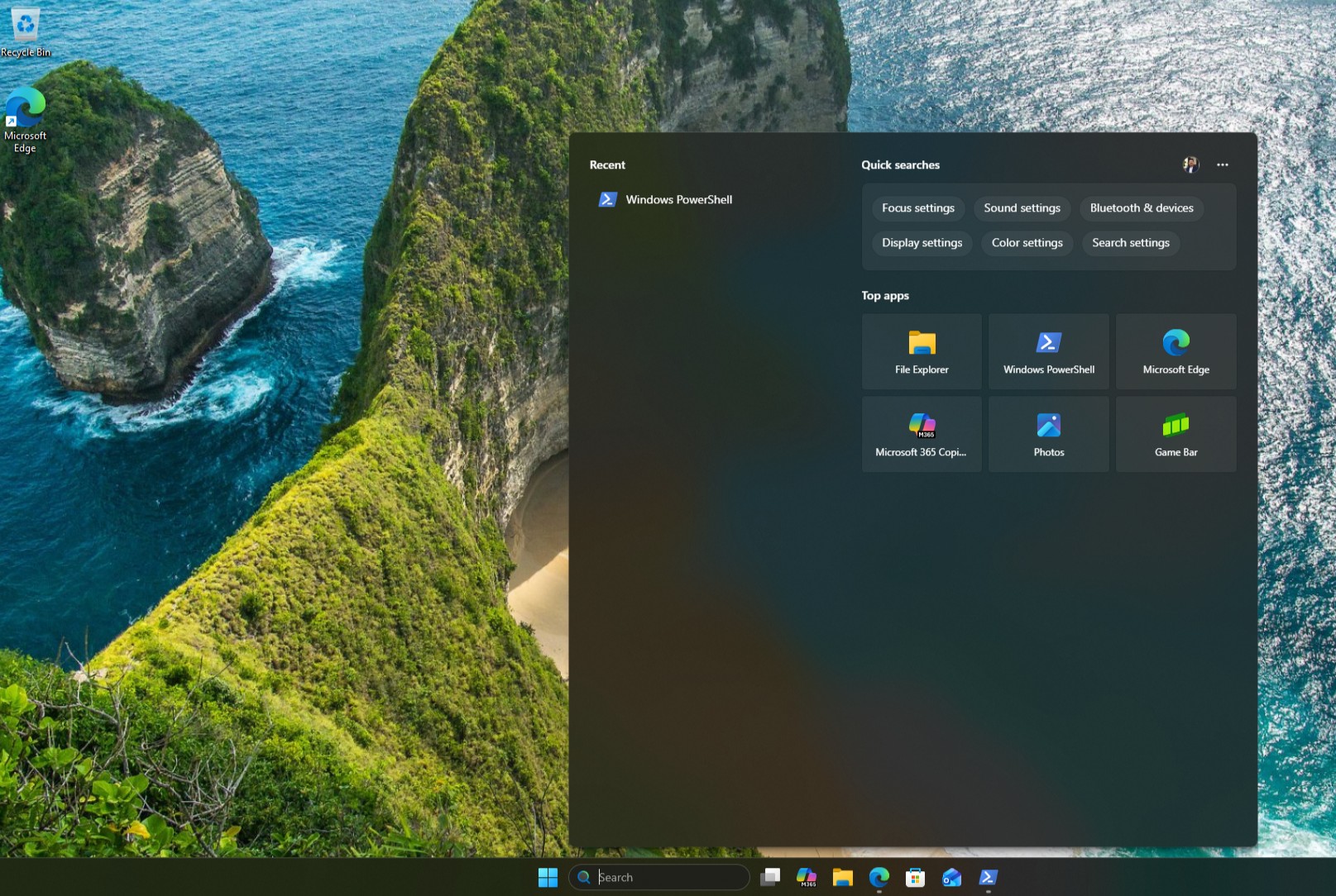 Cleaner Search and No Widgets