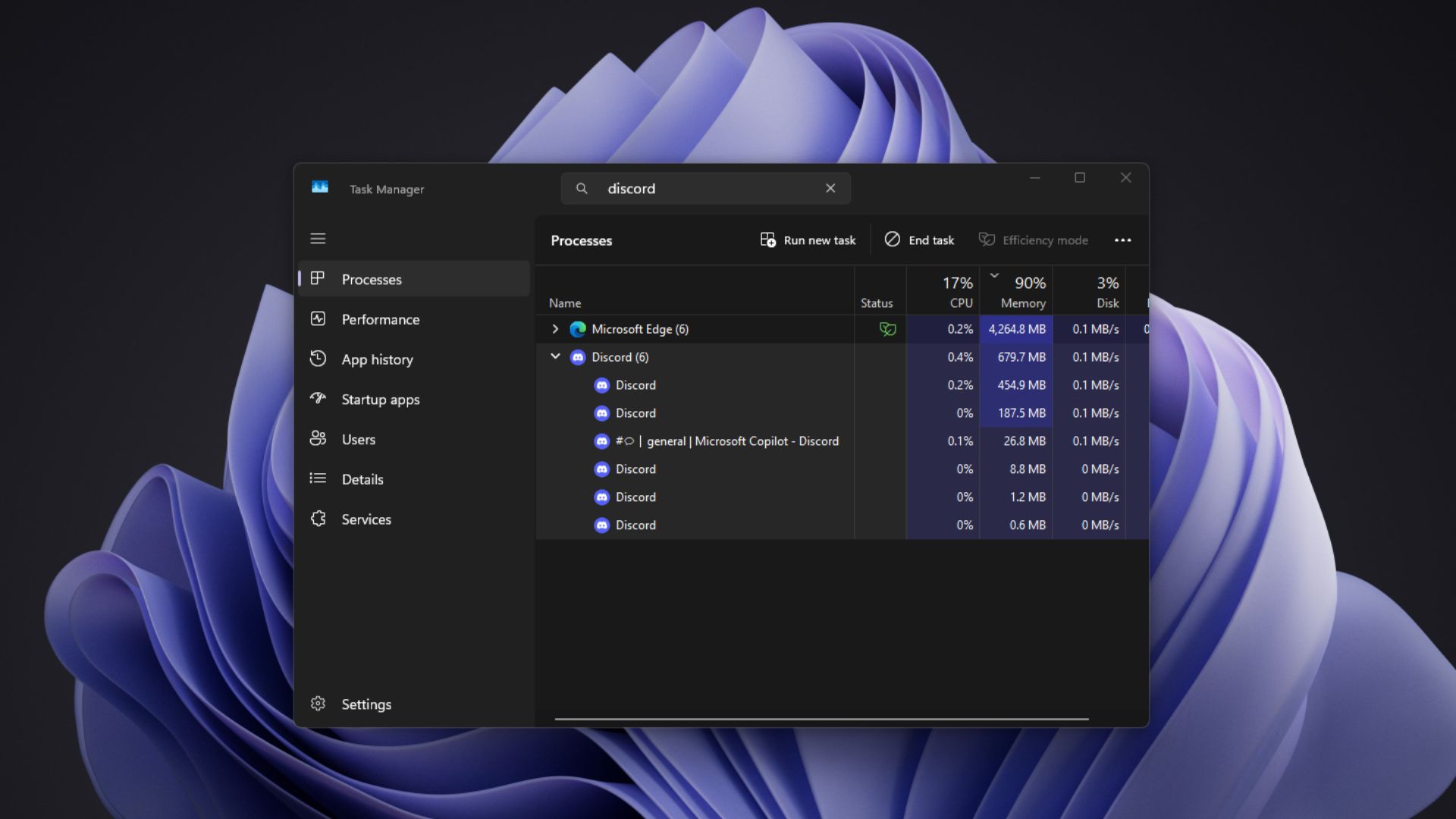 Discord idle RAM usage