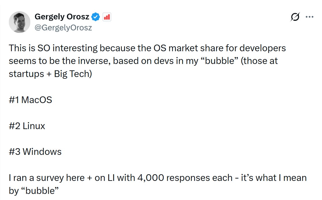 Gergely Orosz about OS market share