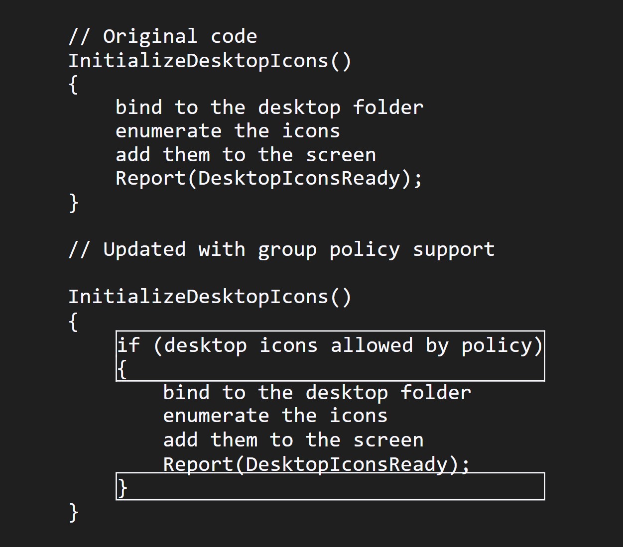 How desktop icons load on sceen