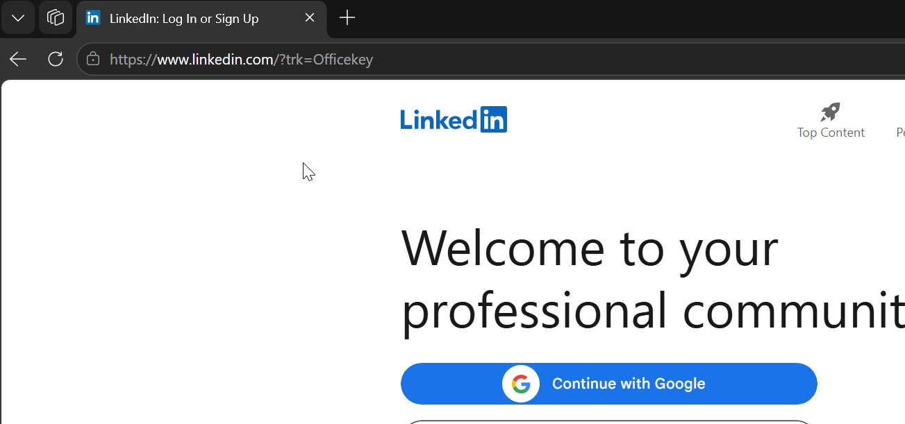 LinkedIn trk Officekey