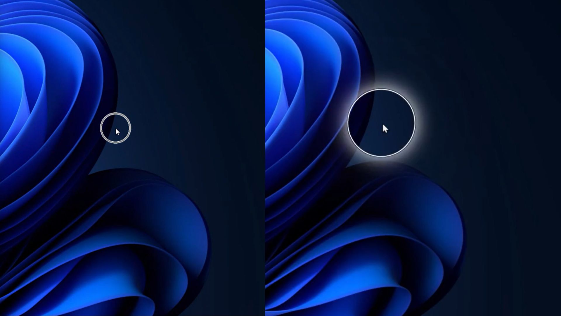 Old Mouse Indicator with 30 year old animation vs new Mouse Indicator with modern smoother animation