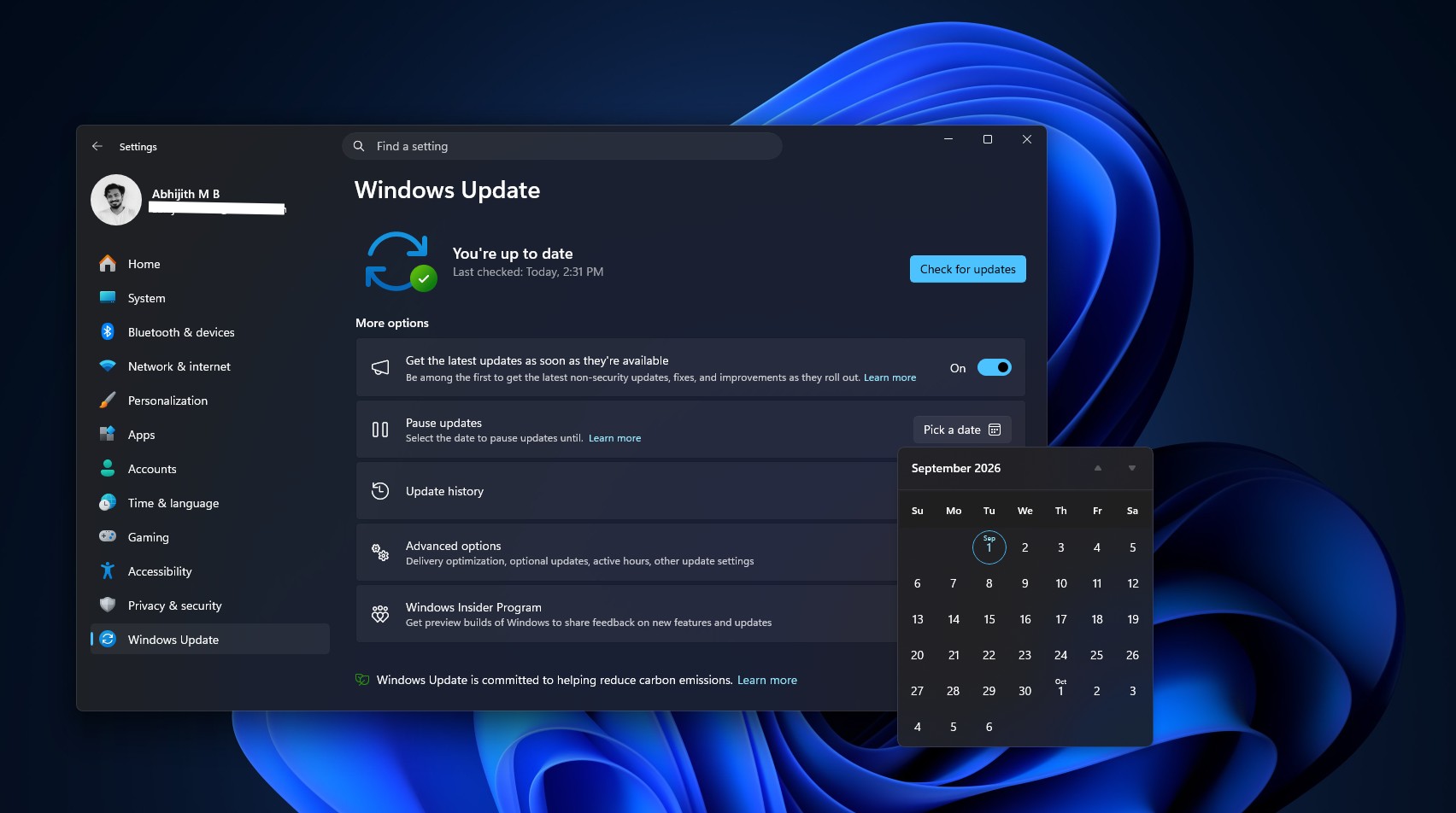 Option to pause updates in Windows 11 is now available for all PCs