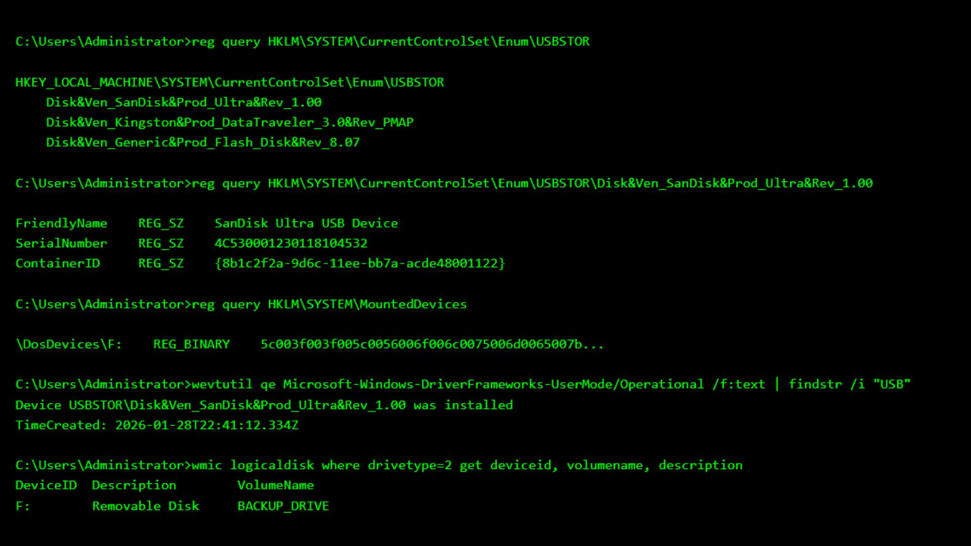 Screenshot from a viral post showing Windows storing USB drive names even after removing them