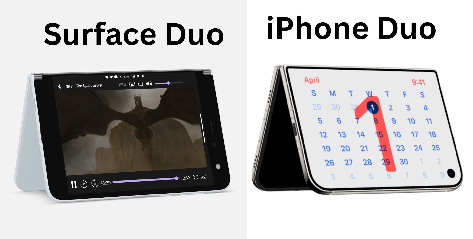 Surface Duo vs iPhone Duo