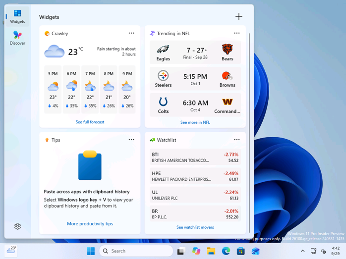 The Tips widget on the Widgets board.