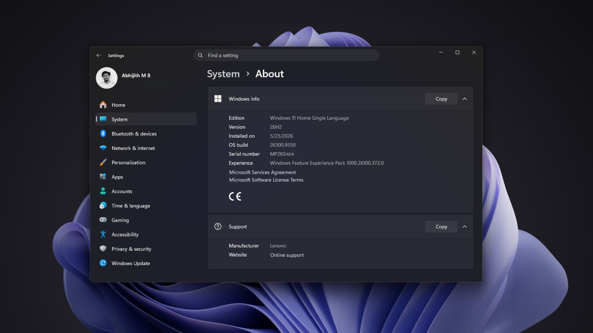 Updated to Windows 11 26H2
