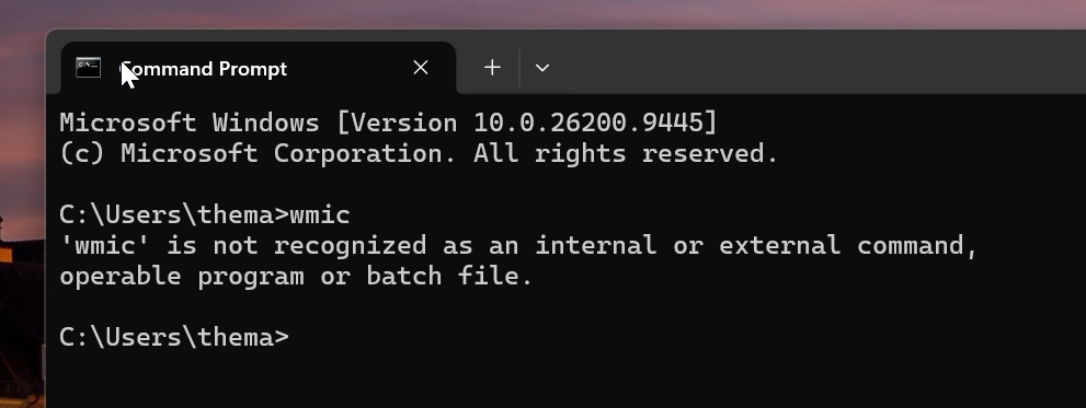 WMIC in Windows 11