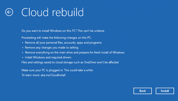 What happens after Cloud rebuild