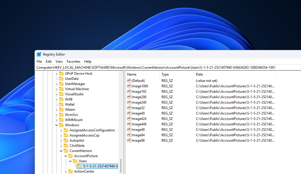 Where Microsoft stores your profile pictures in Windows 11