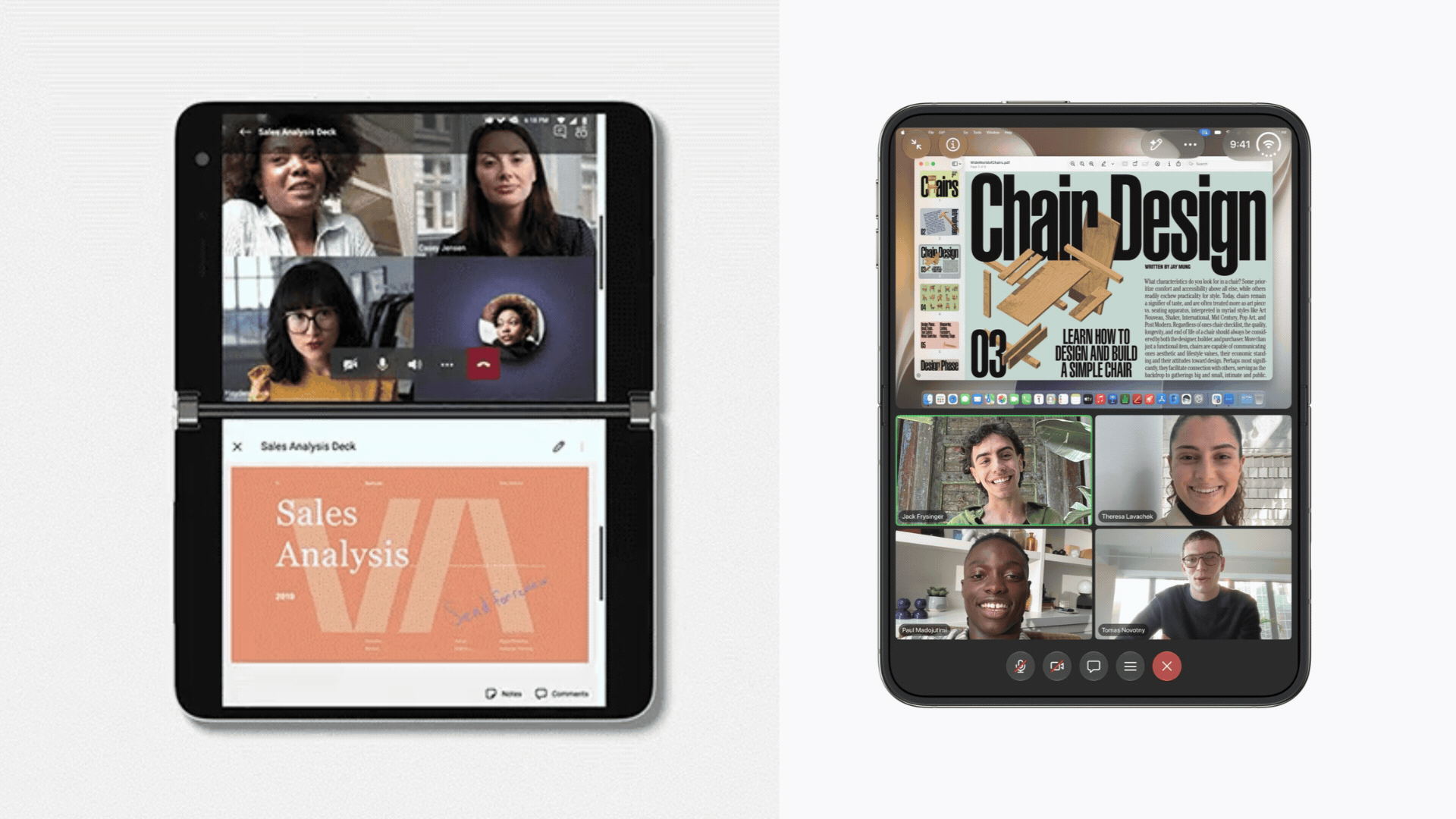 While Surface Duo showcases Teams, iPhone Duo shows Zoom for video conferencing