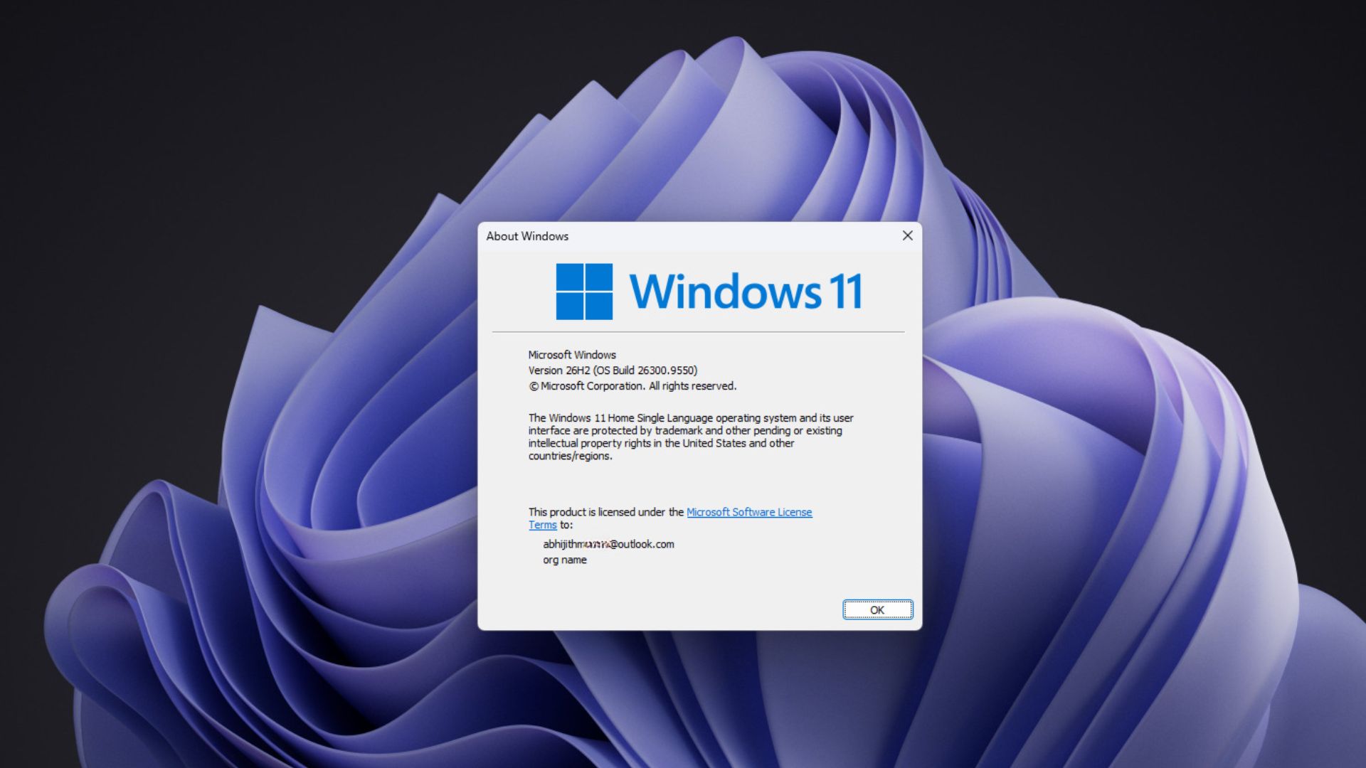 Windows 11 26H2 with Build 26300.9550
