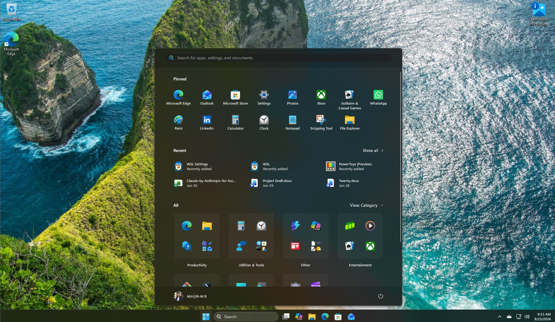 Windows 11 after Windows Developer Configuration