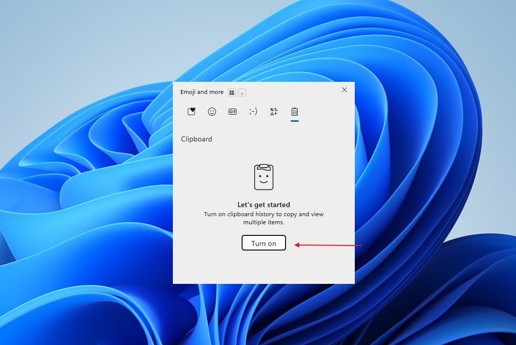 Windows Clipboard Win+V requires you to enable it manually