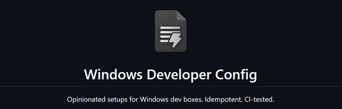 Windows Developer Config