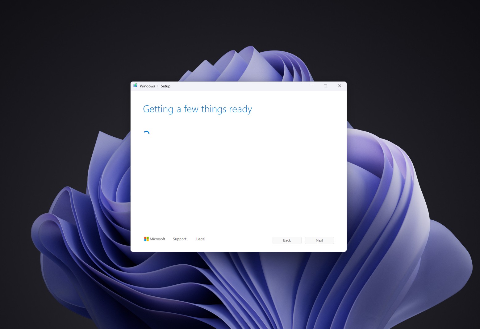 Windows Media Creation Tool running