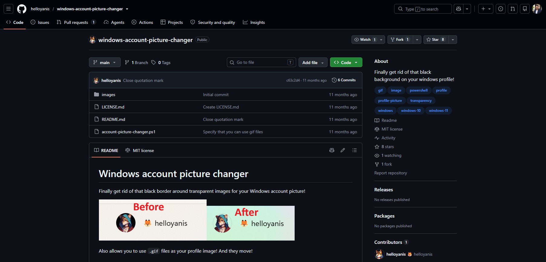 Windows Profile picture changer GitHub