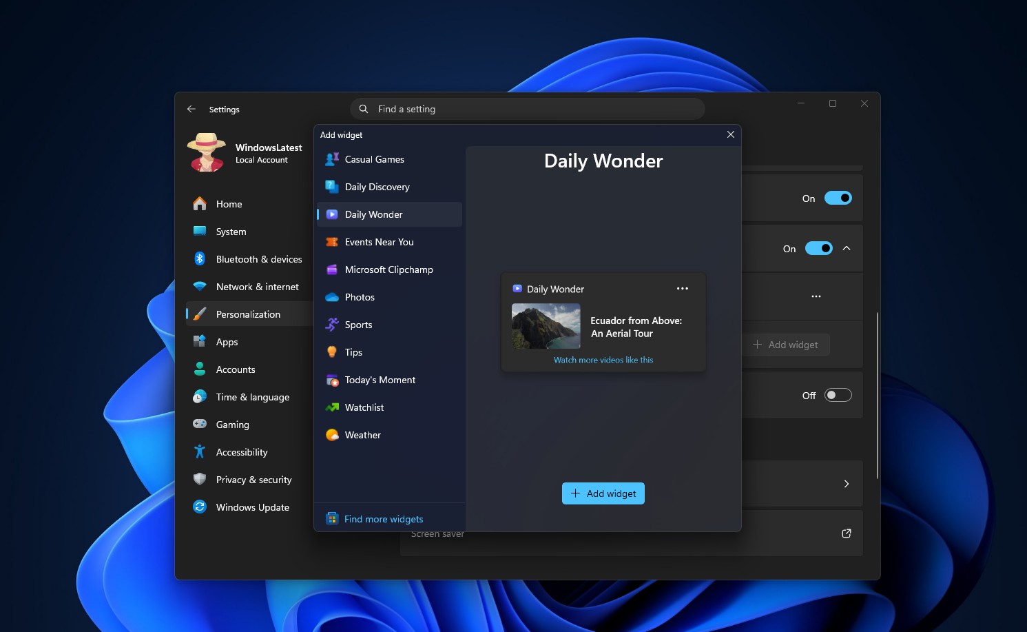 how to add more Widgets to lock screen in Windows 11