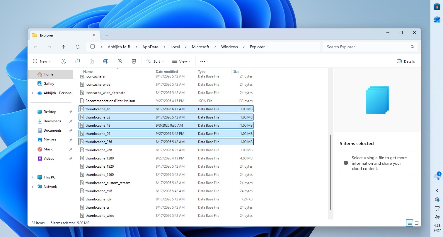 thumbcache shows a different time