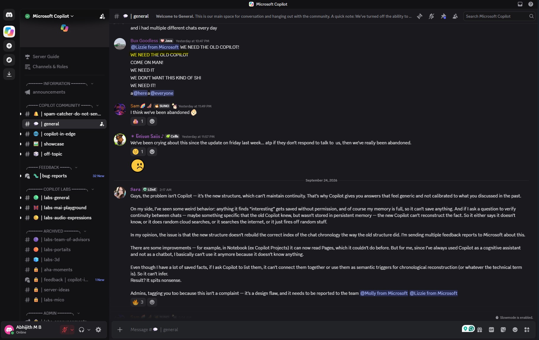 users asking for Old Copilot