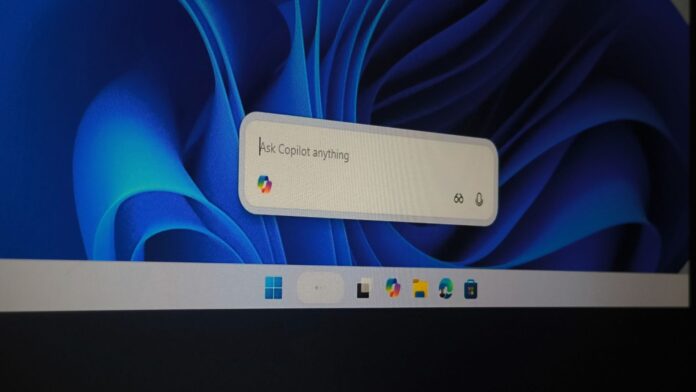 Ask Copilot's floating search box on the Windows 11 taskbar, which Microsoft has temporarily disabled Ask Copilot's floating search box on the Windows 11 taskbar, which Microsoft has temporarily disabled