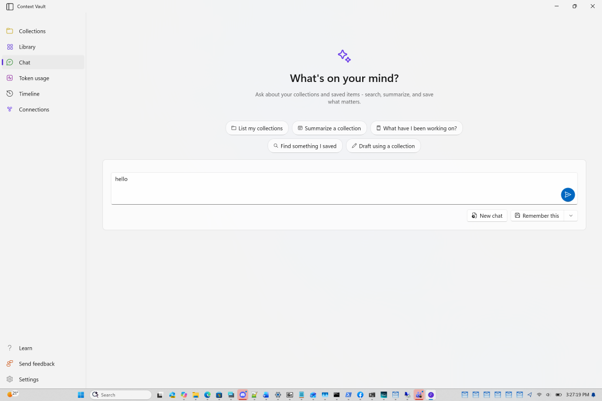 The Chat page in Context Vault lets you ask AI about everything you saved.