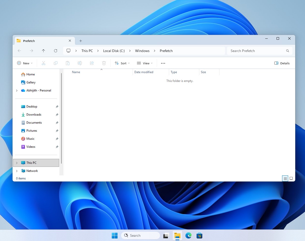 Empty Prefetch Folder