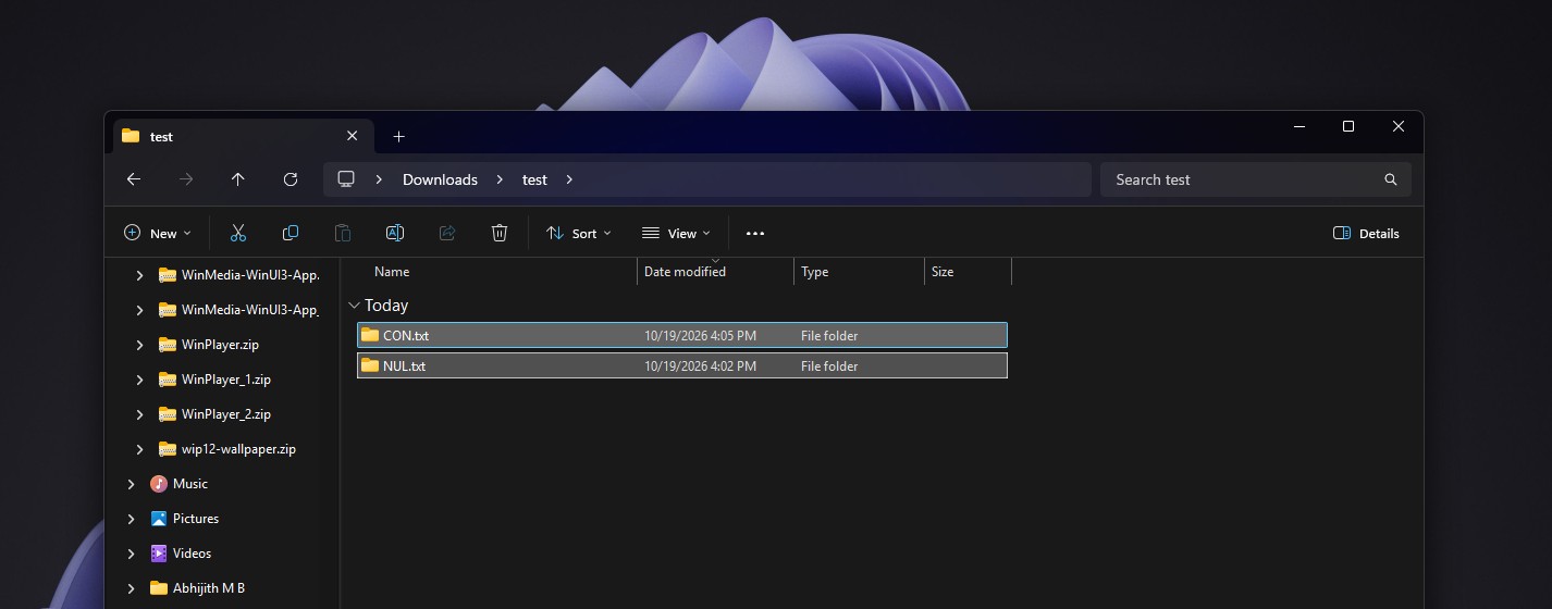 It's possible to rename folders to CON.txt and NUL.txt even though Microsoft says it's not possible