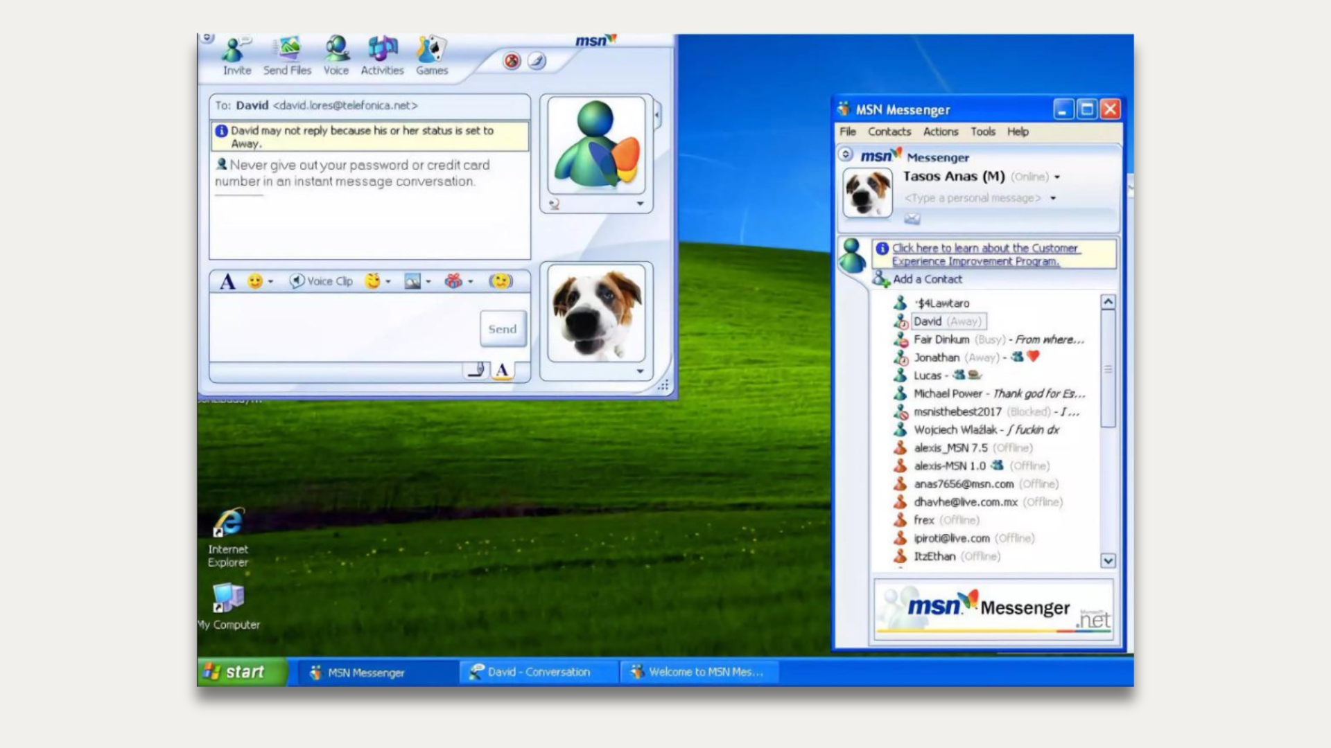 MSN Messenger in Windows XP