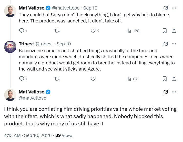 Mat Velloso says Satya Nadella isn't to blame for what happened to the Surface Duo