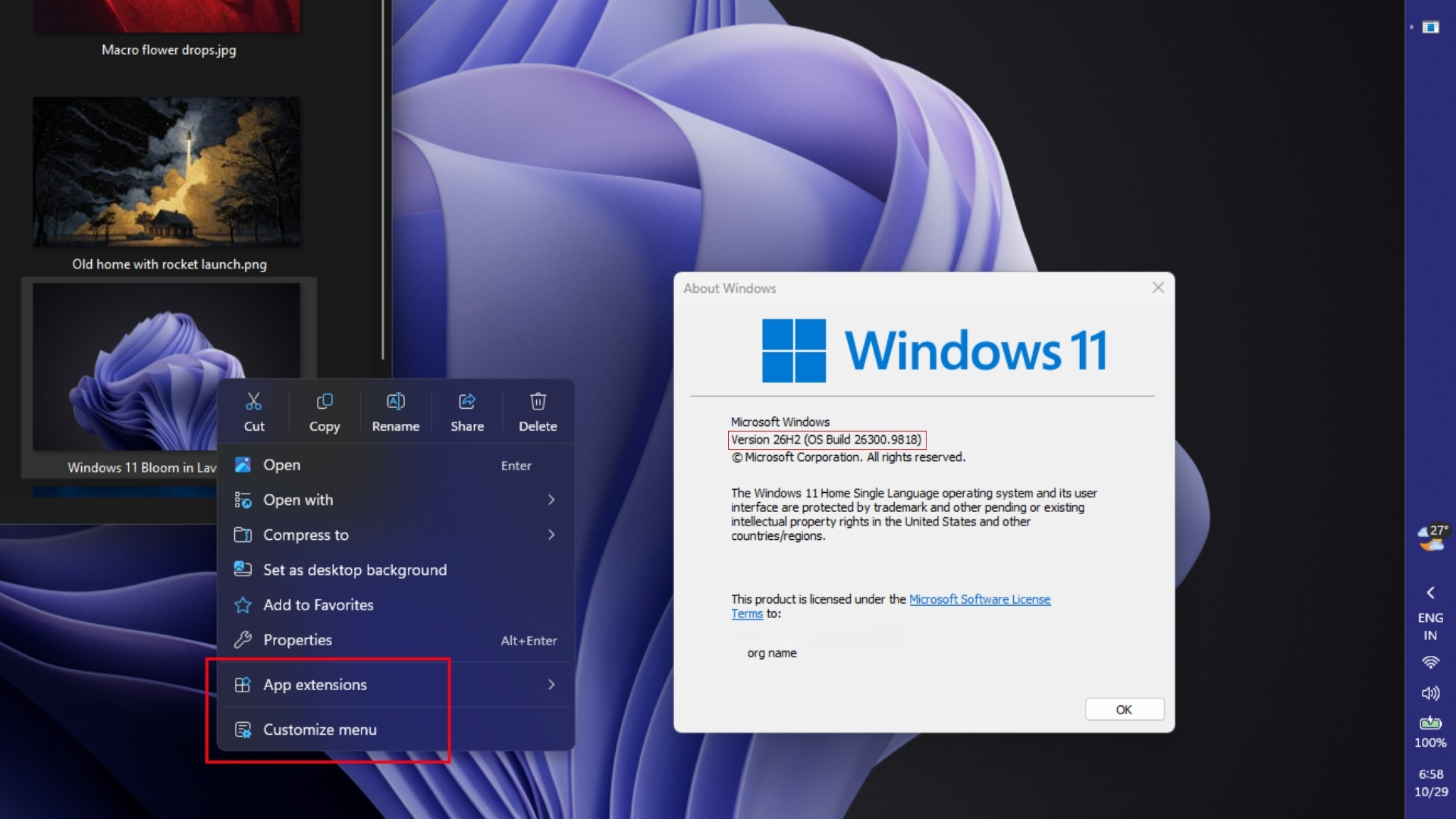New Context menu in Windows 11 October 2026 optional update