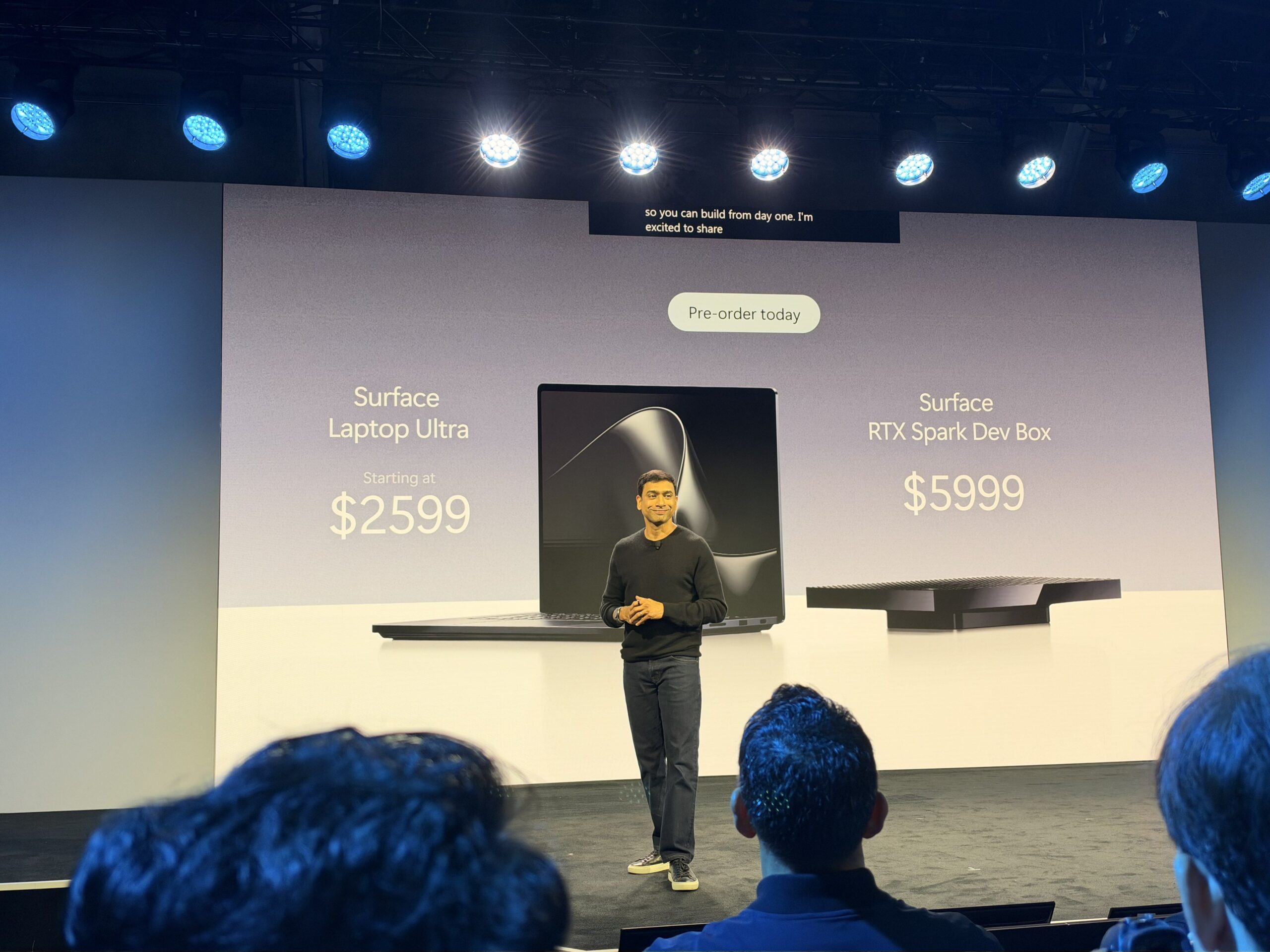 Price of Surface Laptop Ultra and Surface RTX Spark Dev Box