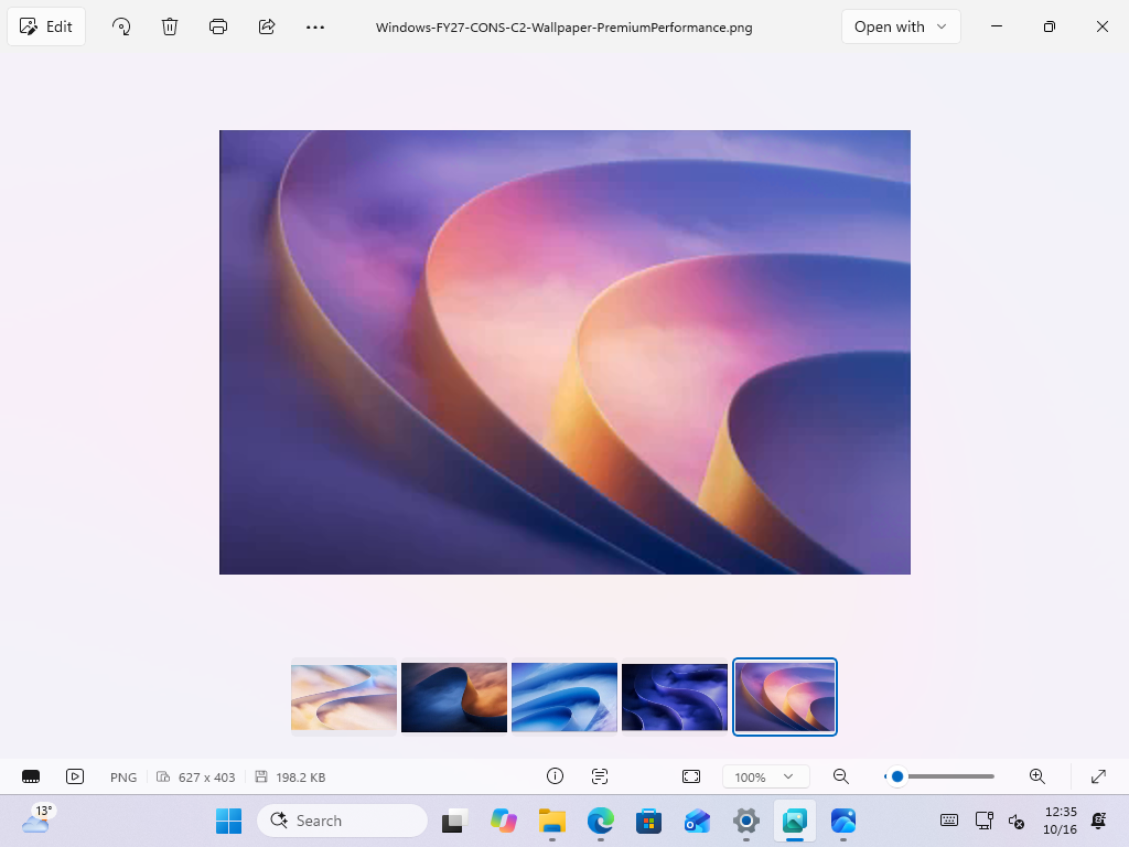 Photo Viewer's filmstrip lets you move between images in the same folder.