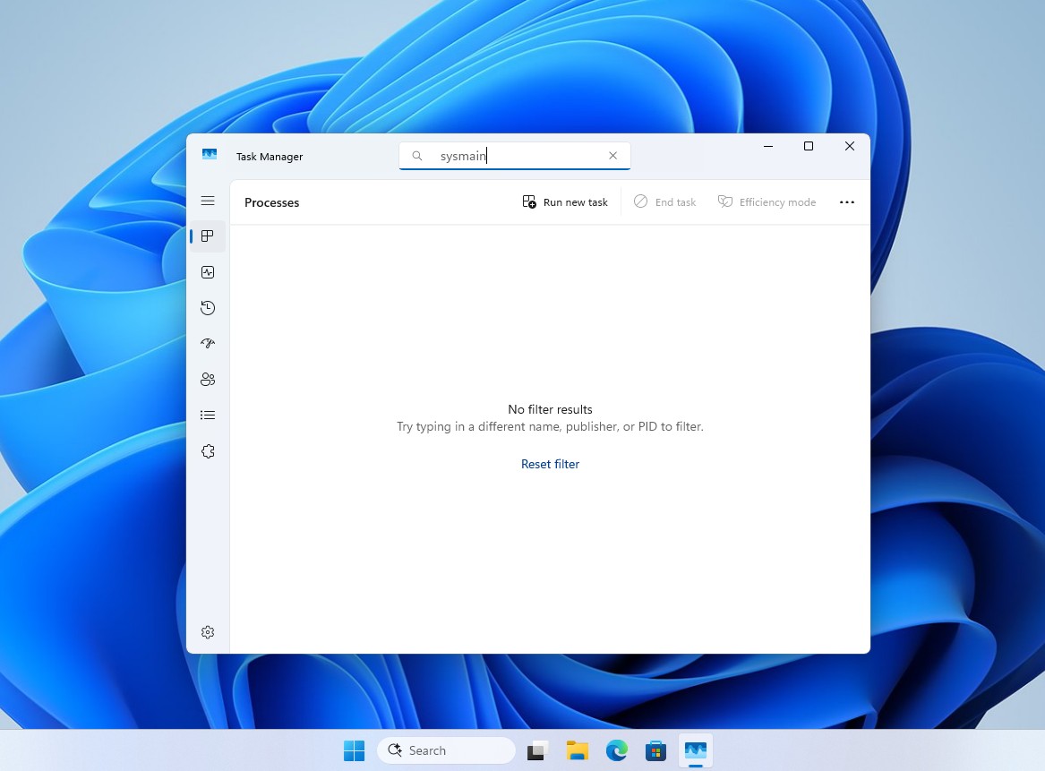 SysMain disabled in Windows 11