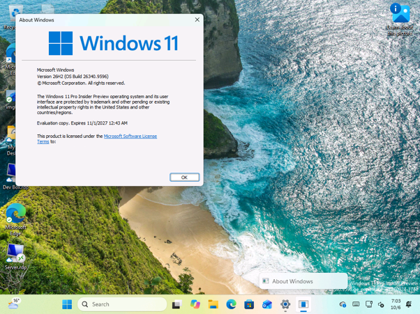 In List mode, hovering over a taskbar app shows only the window title