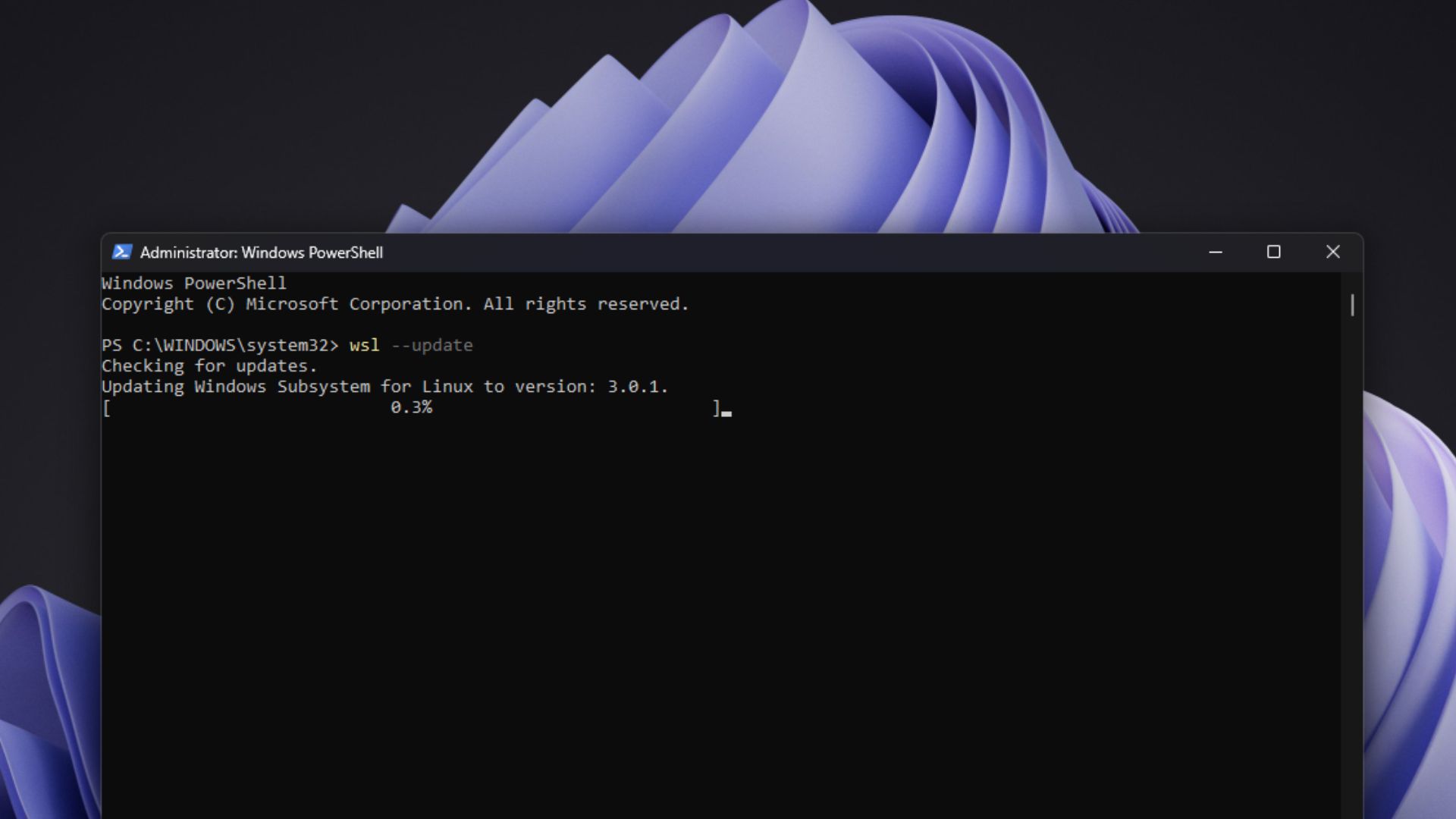 Updating WSL to version 3.0.1 to get Containers in general availability