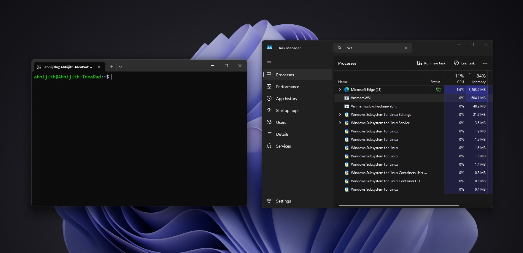 WSL running
