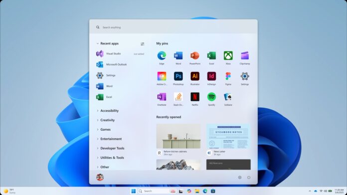Windows 11 Start menu prototype Windows 11 Start menu prototype